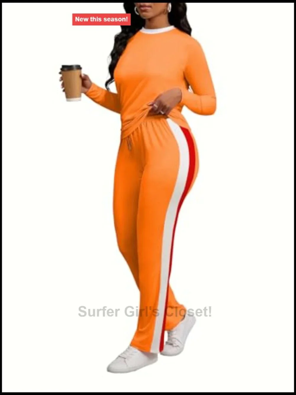 Long Sleeve Colorblock Sweatsuit 2 Piece Set Lounge Tracksuit